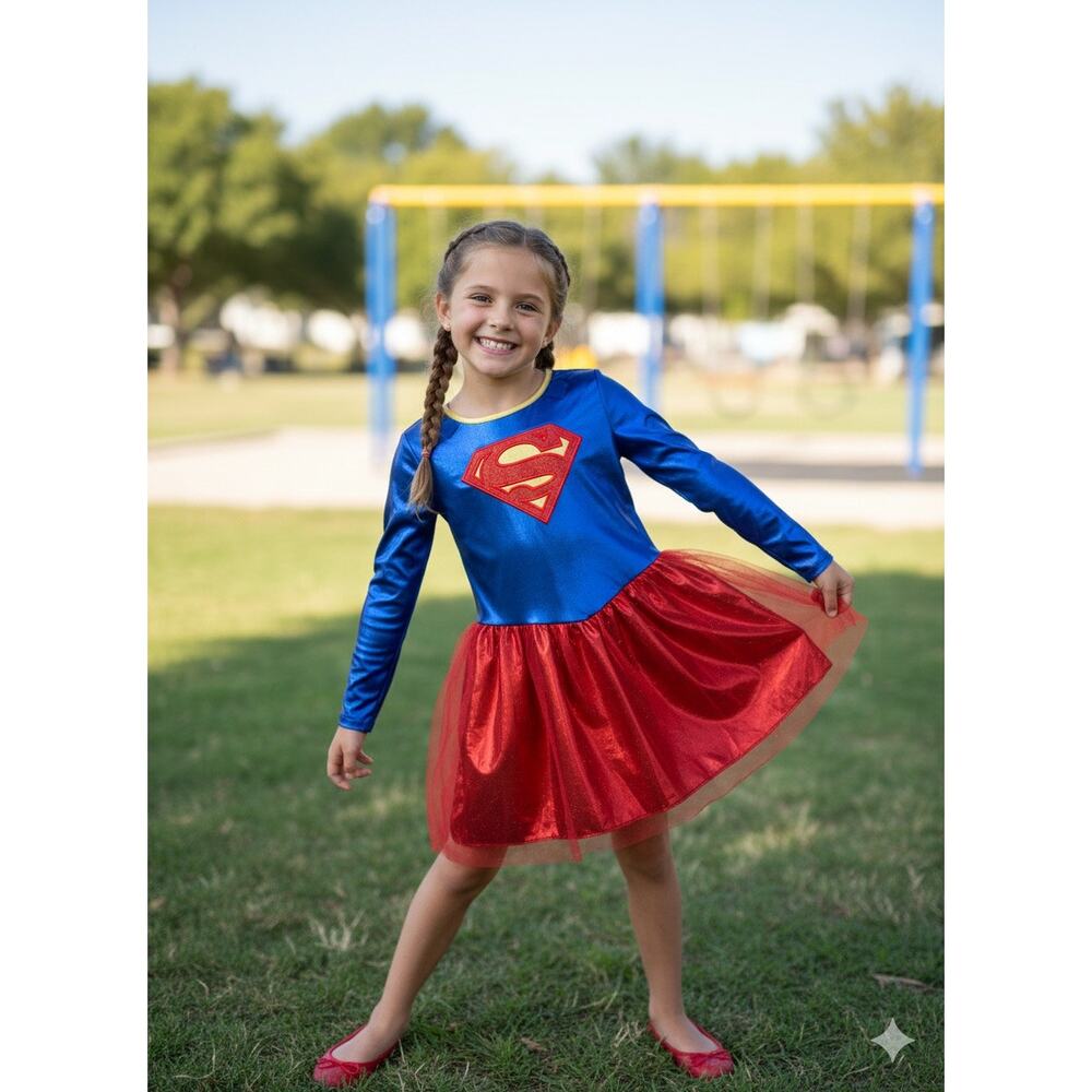 DC Super Hero Girls SUPERGIRL Costume Dress | Youth L 10/12
